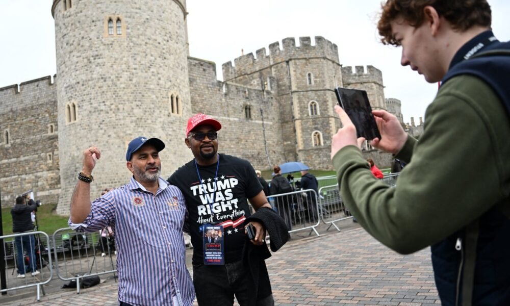 ‘He’s the big boss!’ Trump supporters line Windsor streets as US president’s state visit begins