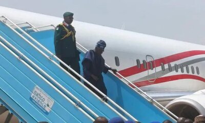 Tinubu arrives Kaduna, to attend wedding, visit Buhari's family